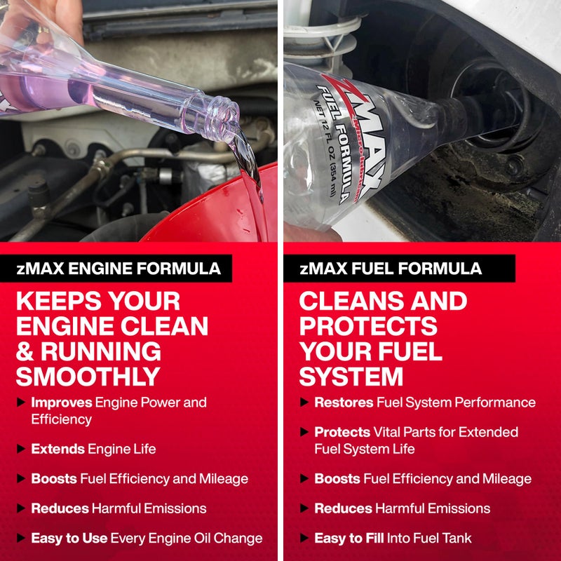 zMAX 58-011 - Engine & Fuel Formula Kit - Easy to Use - Reduces Carbon Build-Up & Lubricates Metal Extending Life of Car or Truck - Runs Efficiently, Improving Gas or Diesel Mileage - 12 oz - 2 Pack - Image 4